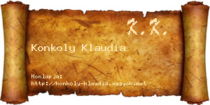 Konkoly Klaudia névjegykártya